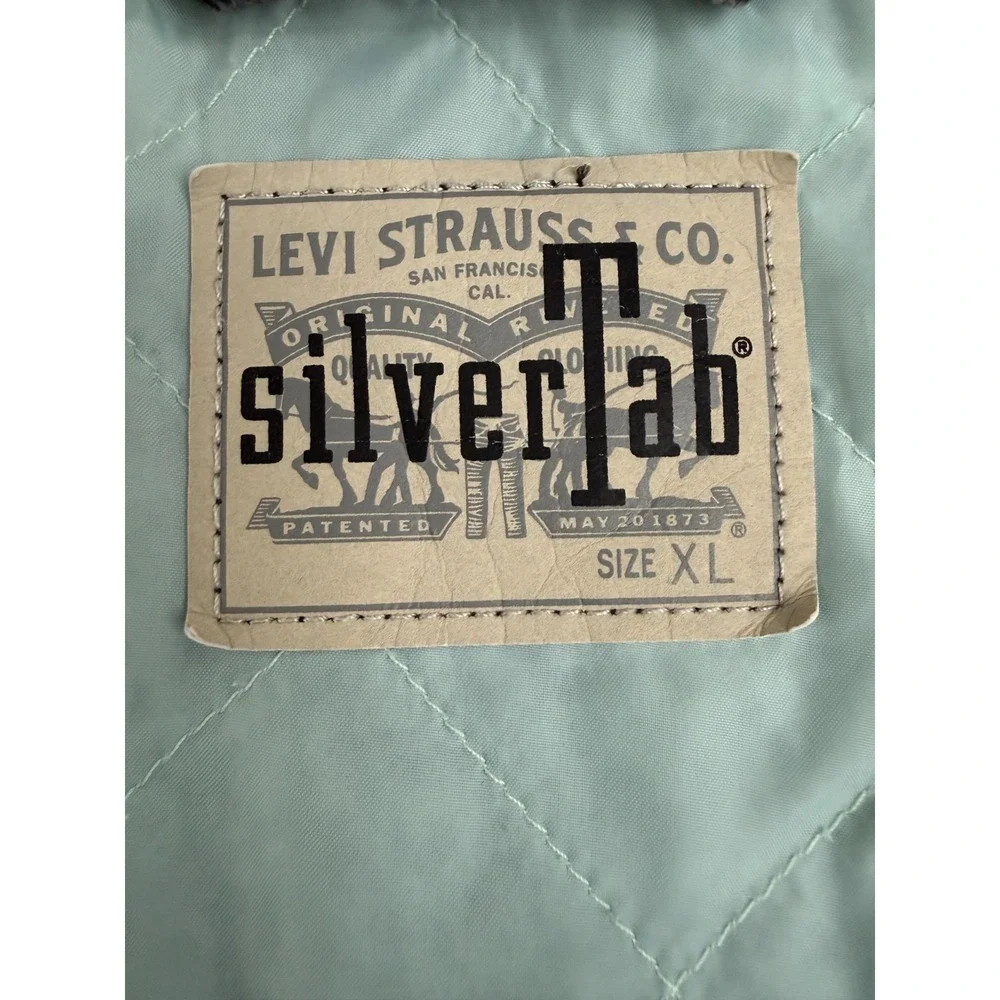 VTG 90s Levis SilverTab Mens Loose Fit Denim Trucker Jacket Washed Black XL